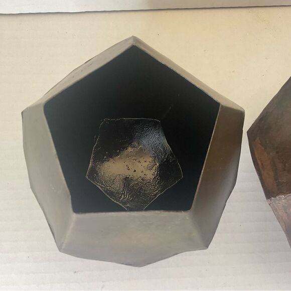 CANDLEHOLDERS Natural aged iron finish hand cut and welded Rustic - Picture 3 of 8